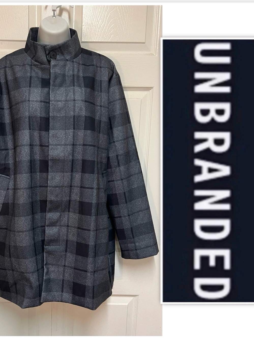 UNBRANDED Plaid Stand Up Collar Jacket